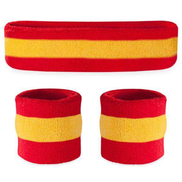 SHANGXING American Flag Sports Headband & Wristband-Striped Sweatband Set  for Basketball, Football, Running, Gym & Exercise 4SET